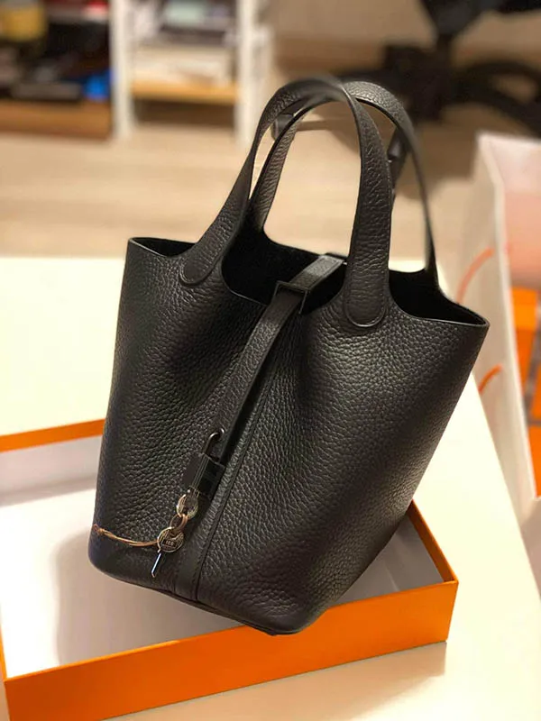 Túi Xách Hermès Picotin 18 So Black Màu Đen