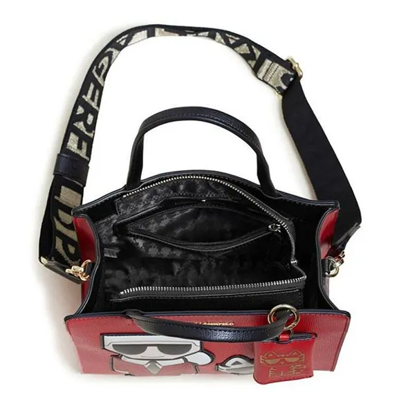 Túi Xách Karl Lagerfeld Maybelle Vegan Leather Logo Satchel Bag Màu Đỏ