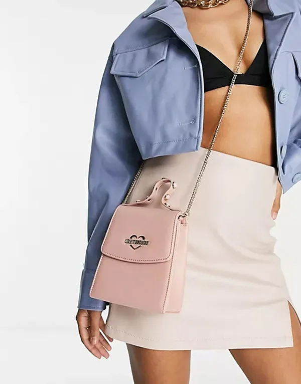 Túi Xách Love Moschino Bag Women Black Màu Be Hồng