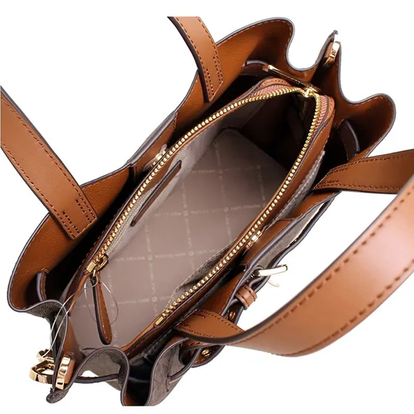 Túi Xách Michael Kors 35H0GU5S1B Emilia Brown Màu Nâu Đen