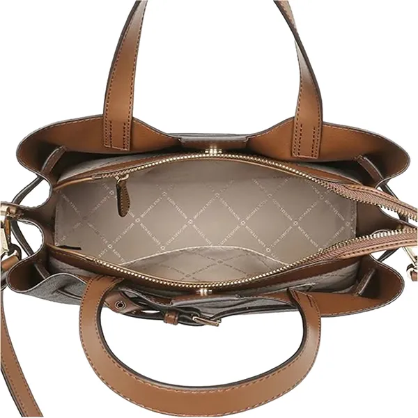 Túi Xách Michael Kors MK Emilia Large Logo Satchel Brown 35F0GU5S3B Màu Nâu Đen
