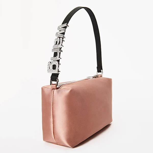 Túi Xách Tay Alexander Wang Heiress Medium Pouch In Satin Màu Cam - Túi xách - Vua Hàng Hiệu