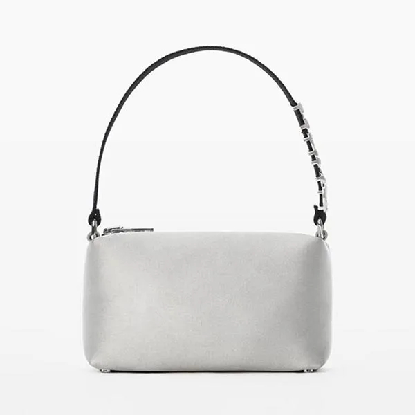 Túi Xách Tay Alexander Wang Heiress Medium Pouch In Satin Màu Ghi - Túi xách - Vua Hàng Hiệu