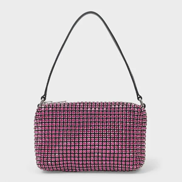 Túi Xách Tay Alexander Wang Womens Heiress Medium Pouch In Pink Crystal Mesh Pink Màu Hồng - Túi xách - Vua Hàng Hiệu