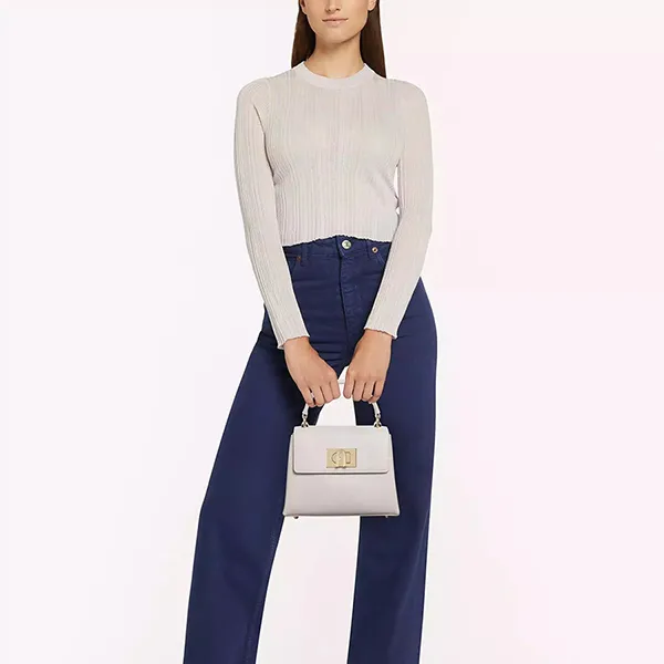 Túi Xách Tay Furla 1927 Top Handle Mini Perla E Màu Trắng Kem