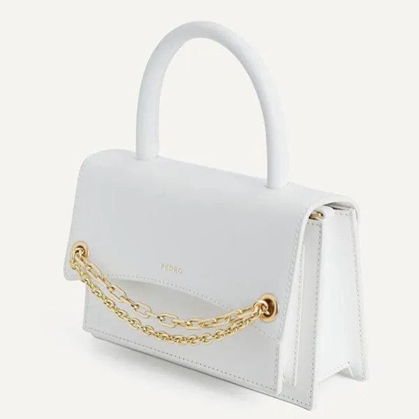 Túi Xách Tay Nữ Pedro Boxy Leather Top Handle Bag PW2-56610017 Màu Trắng