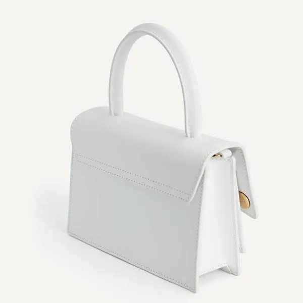 Túi Xách Tay Nữ Pedro Boxy Leather Top Handle Bag PW2-56610017 Màu Trắng