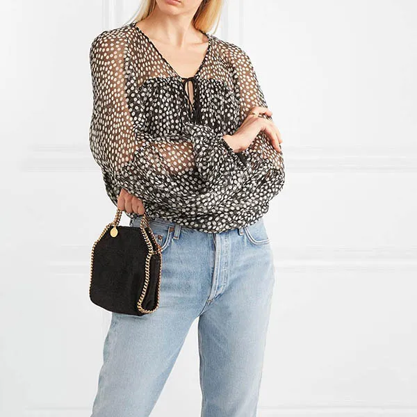 Túi Xách Tay Stella McCartney Falabella Tiny Shoulder Bag Màu Đen