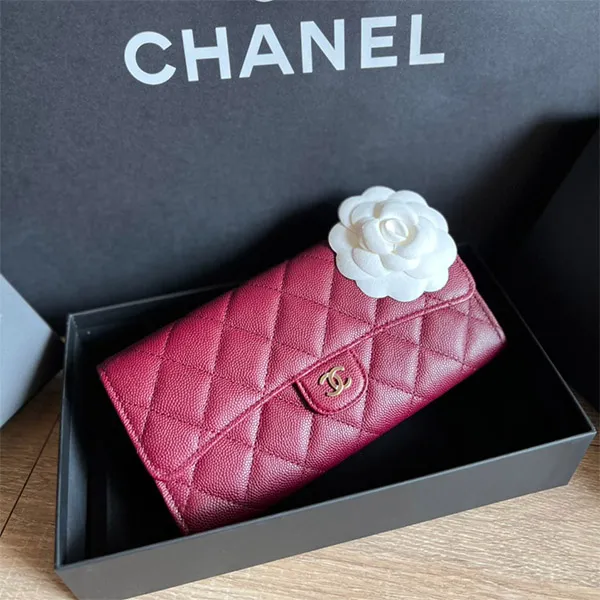 Ví Chanel Classic Long Wallet Màu Đỏ Đậm - Túi xách - Vua Hàng Hiệu