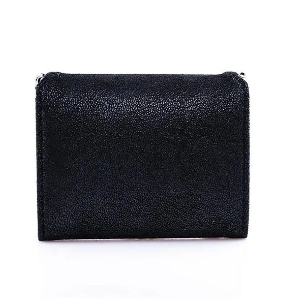 Ví Stella McCartney Black Falabella Shaggy Deer Small Wallet Màu Đen