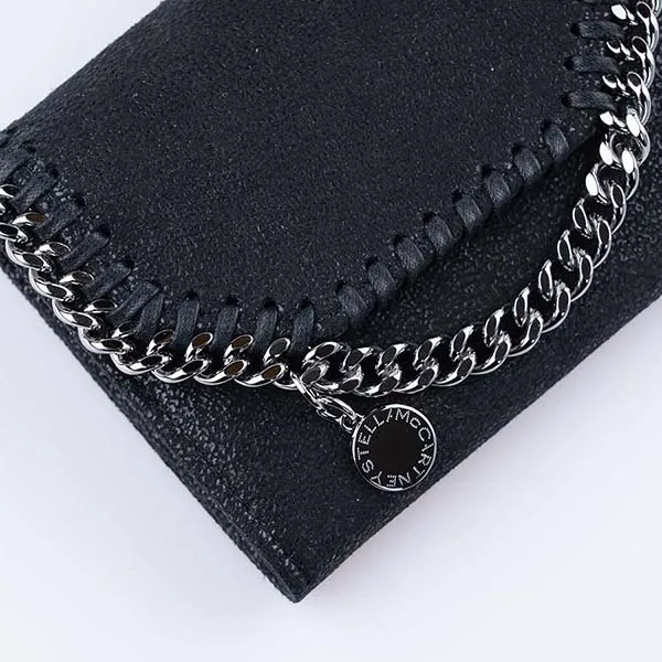 Ví Stella McCartney Black Falabella Shaggy Deer Small Wallet Màu Đen