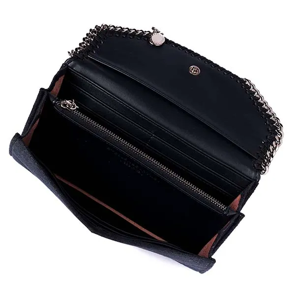Ví Stella McCartney Falabella Shaggy Deer Continental Wallet Màu Đen