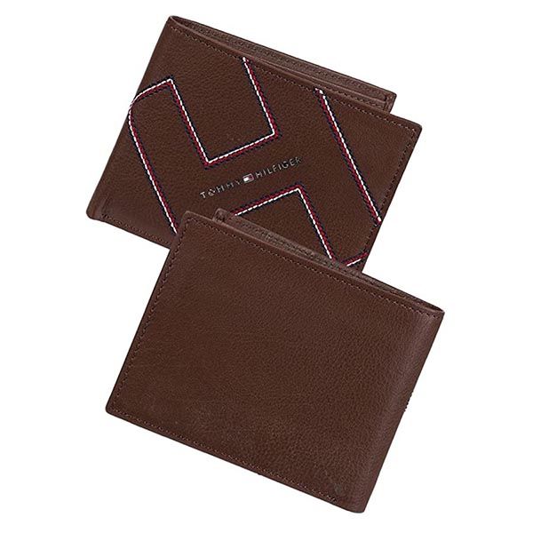 Ví Tommy Hilfiger Men's Genuine Leather Wallet With Multiple Card Slots Màu Nâu - 4