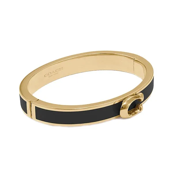 Vòng Đeo Tay Coach Signature Push Hinged Bangle F67480 Màu Đen Vàng