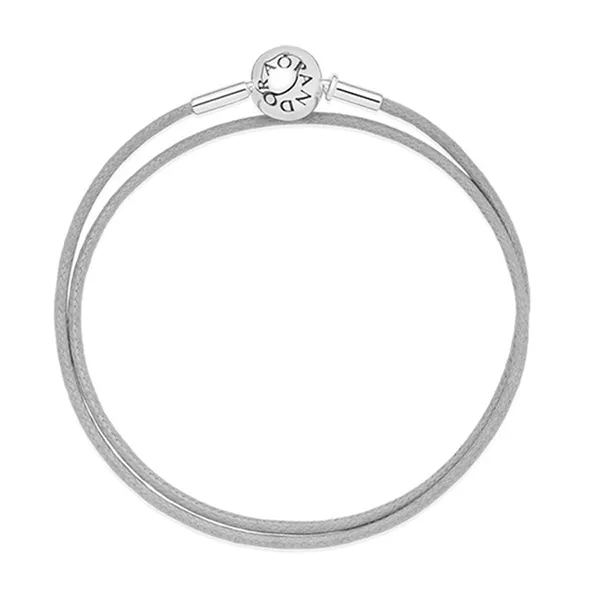 Vòng Đeo Tay Pandora Retired Pandora Double Grey Fabric ESSENCE Bracelet 596001CGY-D Màu Xám - Trang sức - Vua Hàng Hiệu