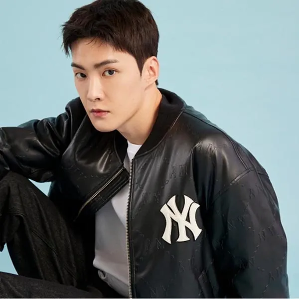 Áo Bomber MLB Monogram Vegan Leather Jumper 3AJPM0324-50BKS Màu Đen