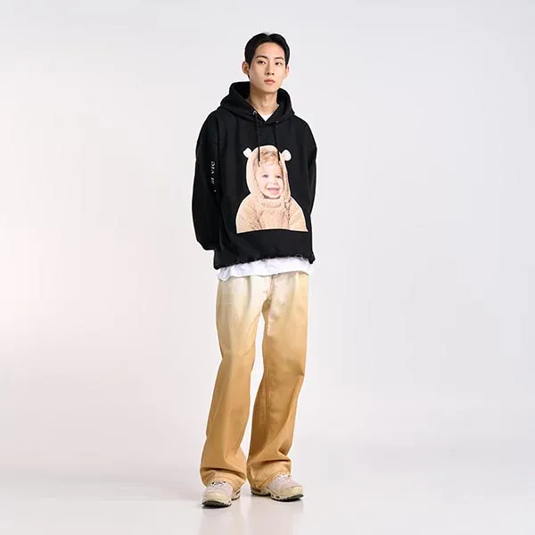 Áo Hoodie Acmé De La Vie ADLV Baby Face Bear Doll Hoodie Black Màu Đen Size 1 - Thời trang - Vua Hàng Hiệu
