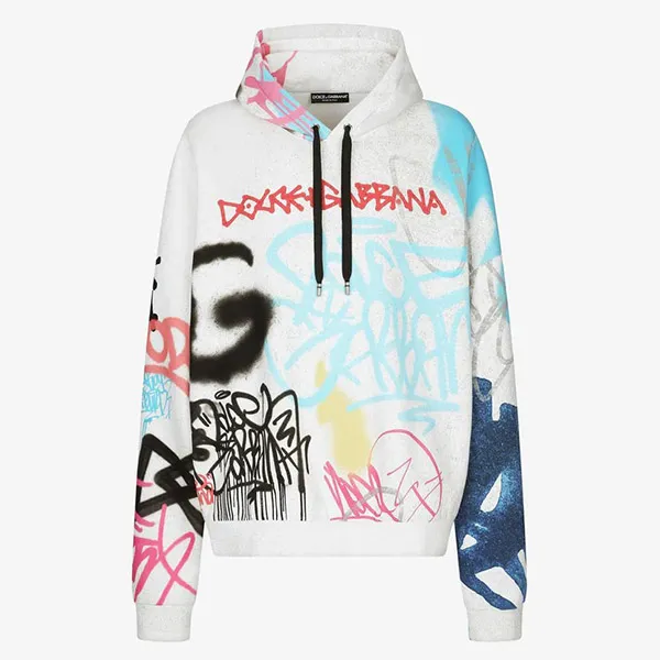 Áo Hoodie Dolce & Gabbana D&G Spray-paint Graffiti Print G9YV3T HI7Y2 HH4DW Phối Màu Size S - Thời trang - Vua Hàng Hiệu