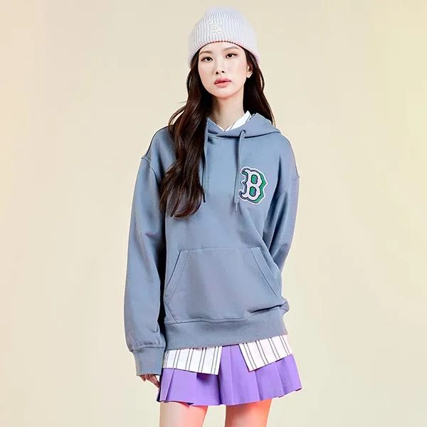 Áo Hoodie MLB Basic Heavyweight Mega Overfit Hoodie Boston Red Sox 3HDB0426-43GRS Màu Xám Xanh - Thời trang - Vua Hàng Hiệu