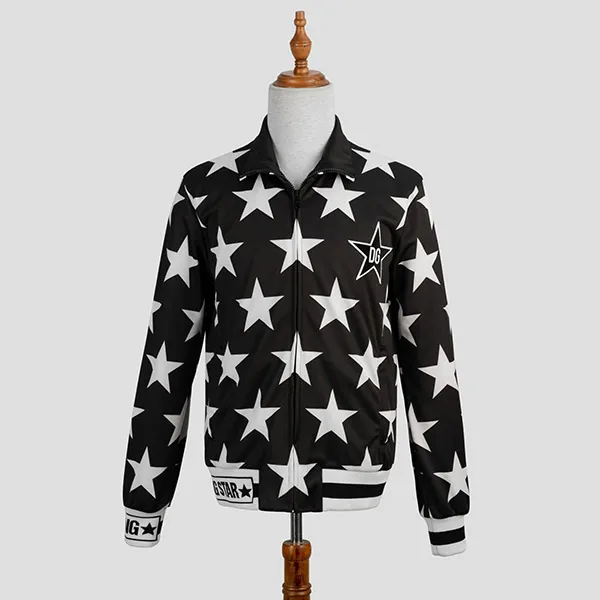 Áo Khoác Nam Dolce & Gabbana D&G Star Printed Bomber G9QF5Z G7TQX HN79B Màu Đen Trắng Size 48