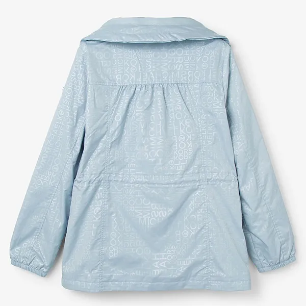 Áo Khoác Gió Michael Kors MK Short Logo Anorak Light Chambray 77H5630M322199 Màu Xanh Blue Size S