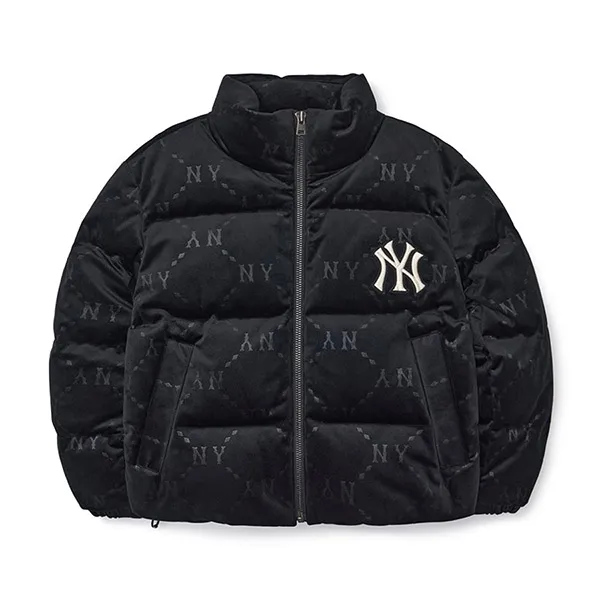 ●MLB●W DIA MONOGRAM VELVET CROP PADDING 2色 Áo Khoác MLB Diamond Monogram Velvet Goose Crop New York