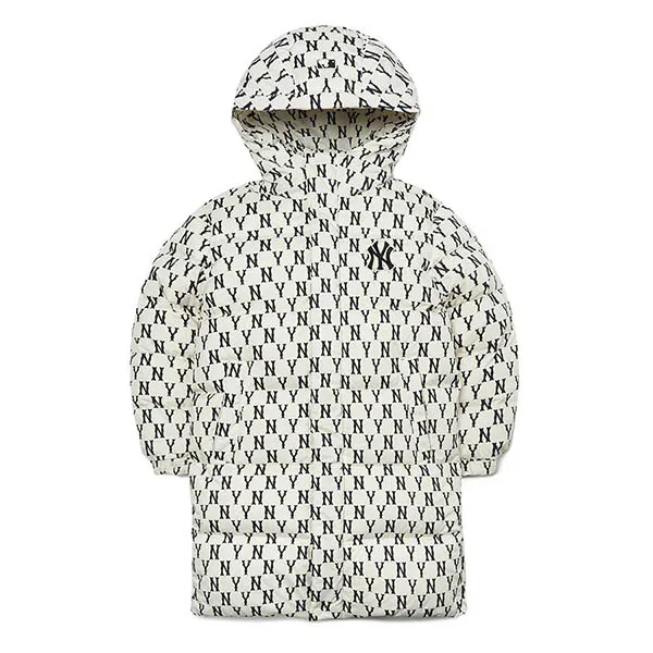Áo Khoác Phao Trẻ Em MLB Monogram Mid-Light Goose Long Padding New York Yankees 7ADJM0426-50CRS Màu Trắng