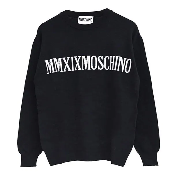 Áo Len Moschino Logo Printed Black 192Z T091552004555 Màu Đen Size 50 - Thời trang - Vua Hàng Hiệu