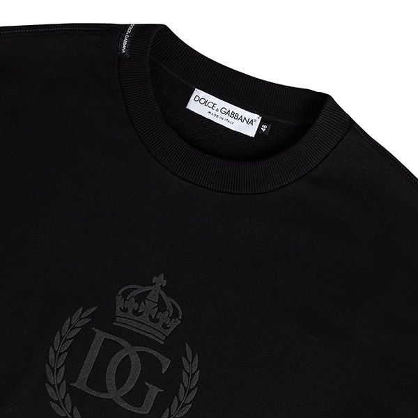 Áo Nỉ Nam Sweater Dolce & Gabbana D&G Crown Logo Printed Black G9SY5T G7I6V N0000 Màu Đen Size 44 - 3
