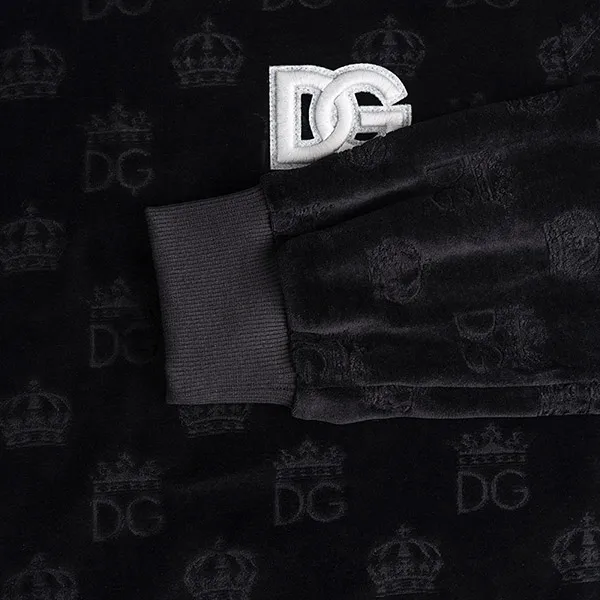 Áo Nỉ Nam Sweater Dolce & Gabbana D&G Fur Logo Embroidered Black G9PQ1T G7F6T N0000 Màu Đen Size 46