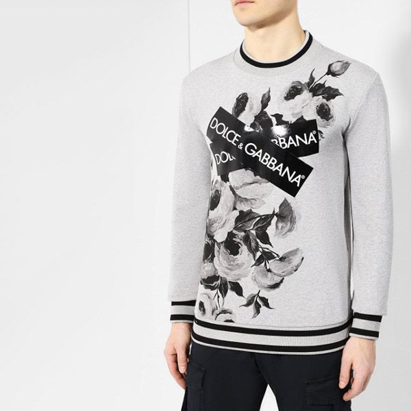 Áo Nỉ Sweater Dolce & Gabbana D&G Light Grey Logo Printed G9JV8T HH7JD HIX98 Màu Xám Size 44 - 2