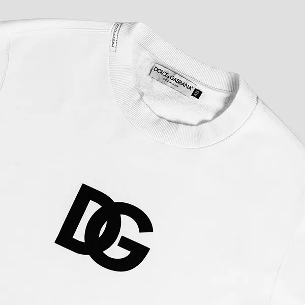 Áo Nỉ Nam Sweater Dolce & Gabbana D&G Logo Printed White G9SY5T G7I8E W0001 Màu Trắng Size 44