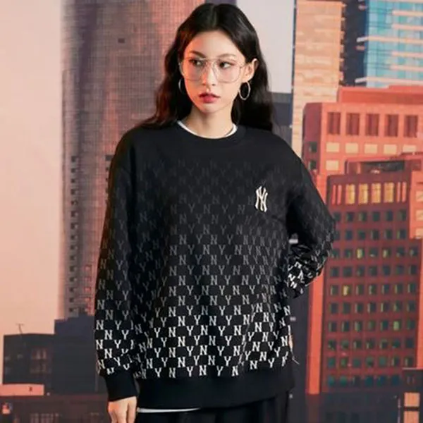 Áo Nỉ Sweater MLB Monogram Gradation Allover Overfit Sweatshirts New York Yankees AMTM1024-50BKS Màu Đen Size XS - Thời trang - Vua Hàng Hiệu