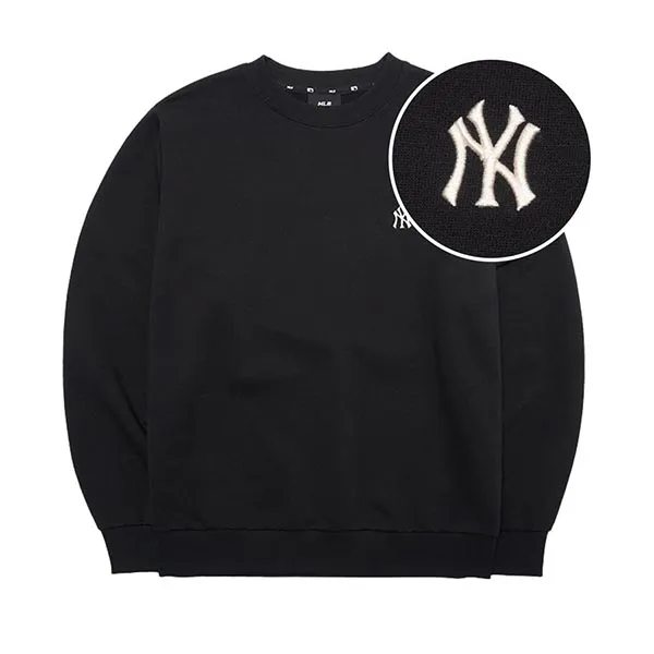 Áo Nỉ Sweater MLB Basic Small Logo Comfort Fit New York Yankees 3AMTB0314-50BKS Màu Đen