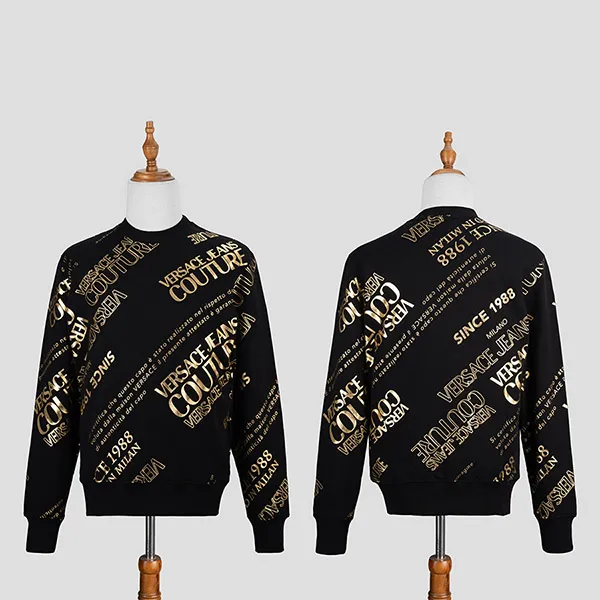 Áo Nỉ Versace Jeans Couture Warranty Label Allover Printed 71GAIT14 CF00T Màu Đen Size M