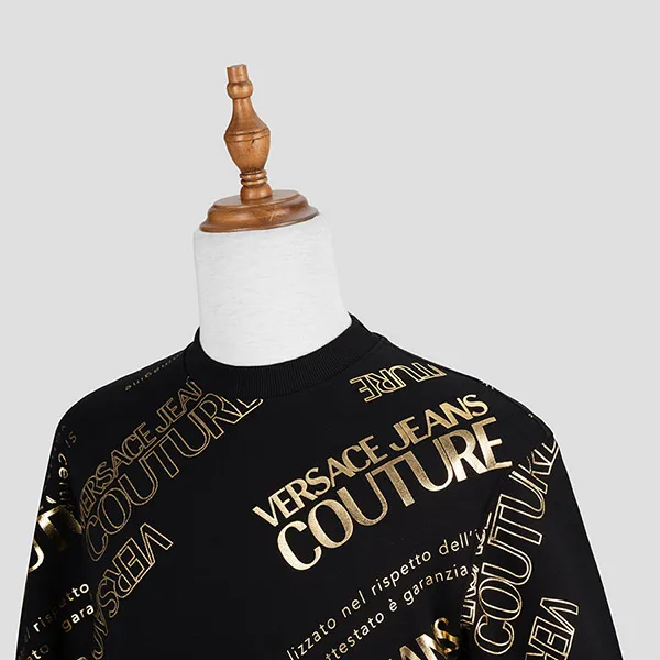 Áo Nỉ Versace Jeans Couture Warranty Label Allover Printed 71GAIT14 CF00T Màu Đen Size M