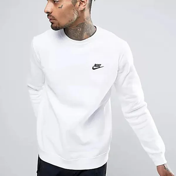 nike swoosh crew sweatshirt white