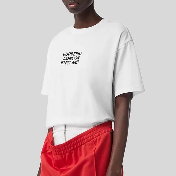Áo Phông Burberry Logo Embroidered 80211761 Màu Trắng