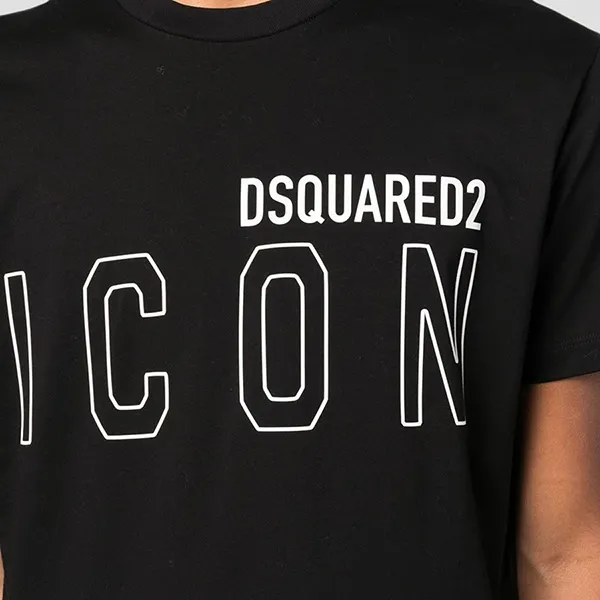 Áo Phông Dsquared2 Icon Logo Printed S79GC0063 Màu Đen Size M