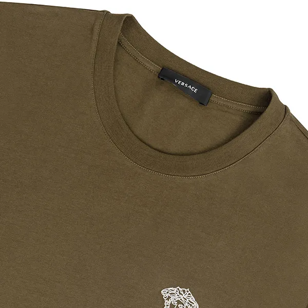 Áo Phông Versace Medusa Logo Embroidered Brown A89500S A230901 2K340 Màu Nâu Size S