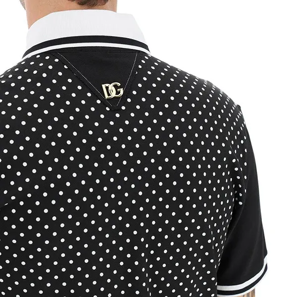 Áo Polo Nam Dolce & Gabbana D&G Stripe Cotton Piquet G8OQ1Z G7DJ8 S9000 Màu Đen Size 44