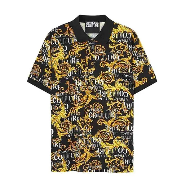 Áo Polo Versace Jeans Couture Polo Print Logo Baroque 74GAG6S0 JS149 G89 Màu Đen Size L