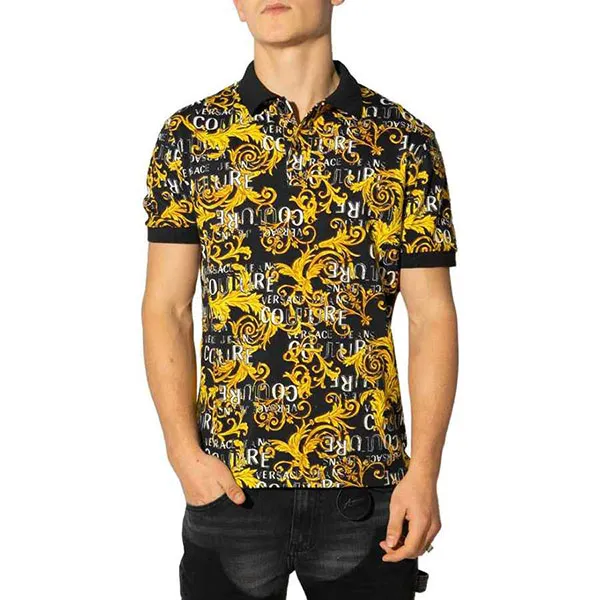Áo Polo Versace Jeans Couture Polo Print Logo Baroque 74GAG6S0 JS149 G89 Màu Đen Size M - Thời trang - Vua Hàng Hiệu