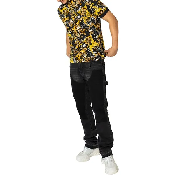 Áo Polo Versace Jeans Couture Polo Print Logo Baroque 74GAG6S0 JS149 G89 Màu Đen Size L