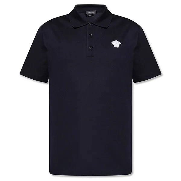 Áo Polo Versace Medusa Logo Embroidered Black A87427 A237141 A2319 Màu Đen Size XS