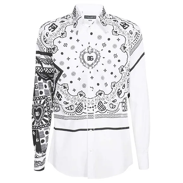 Áo Sơ Mi Nam Dolce & Gabbana D&G Bandana Print In White G5IX8T GF101 W0800 Màu Đen Trắng Size 38 - Thời trang - Vua Hàng Hiệu