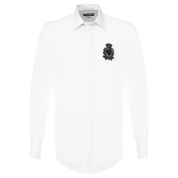 Áo Sơ Mi Nam Dolce & Gabbana D&G Logo Embroiders Martini G5FT0Z FU5K9 Màu Trắng Size 40