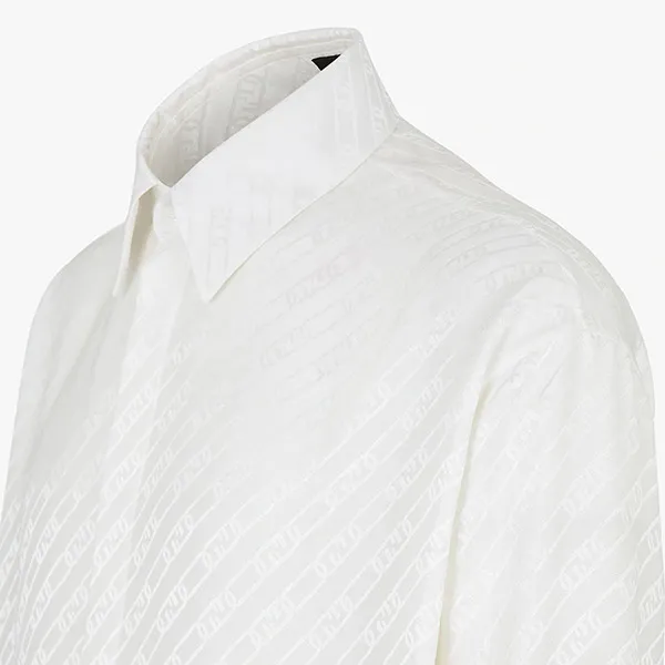 Áo Sơ Mi Fendi FF Logo Printed White FS0585 AL2N F0QA0 Màu Trắng Size 40