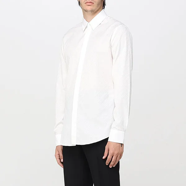 Áo Sơ Mi Fendi FF Logo Printed White FS0585 AL2N F0QA0 Màu Trắng Size 40