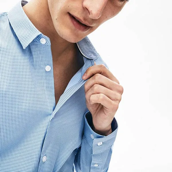 Áo Sơ Mi Lacoste Men's Printed Stretch Poplin Shirt CH6793 00 DQ3 Màu Xanh Nhạt Size 38 - Thời trang - Vua Hàng Hiệu